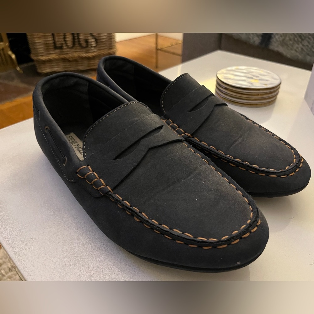 Boys navy loafers